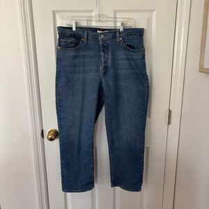 Levi's High-Rise Straight Jeans in Dark Blue